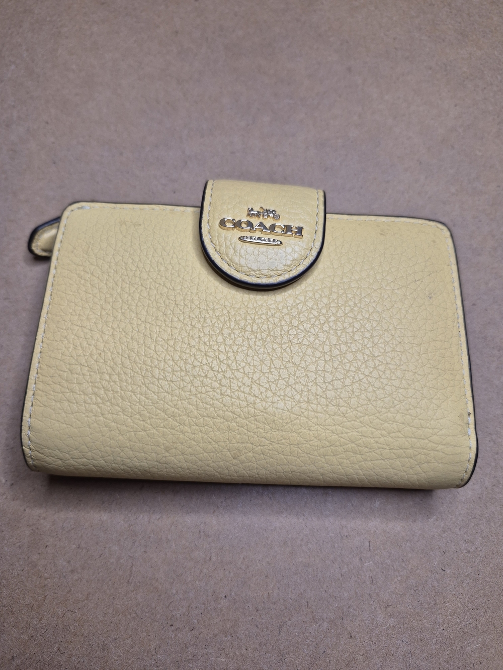 Coach Yellow Leather Wallet with Gold Logo